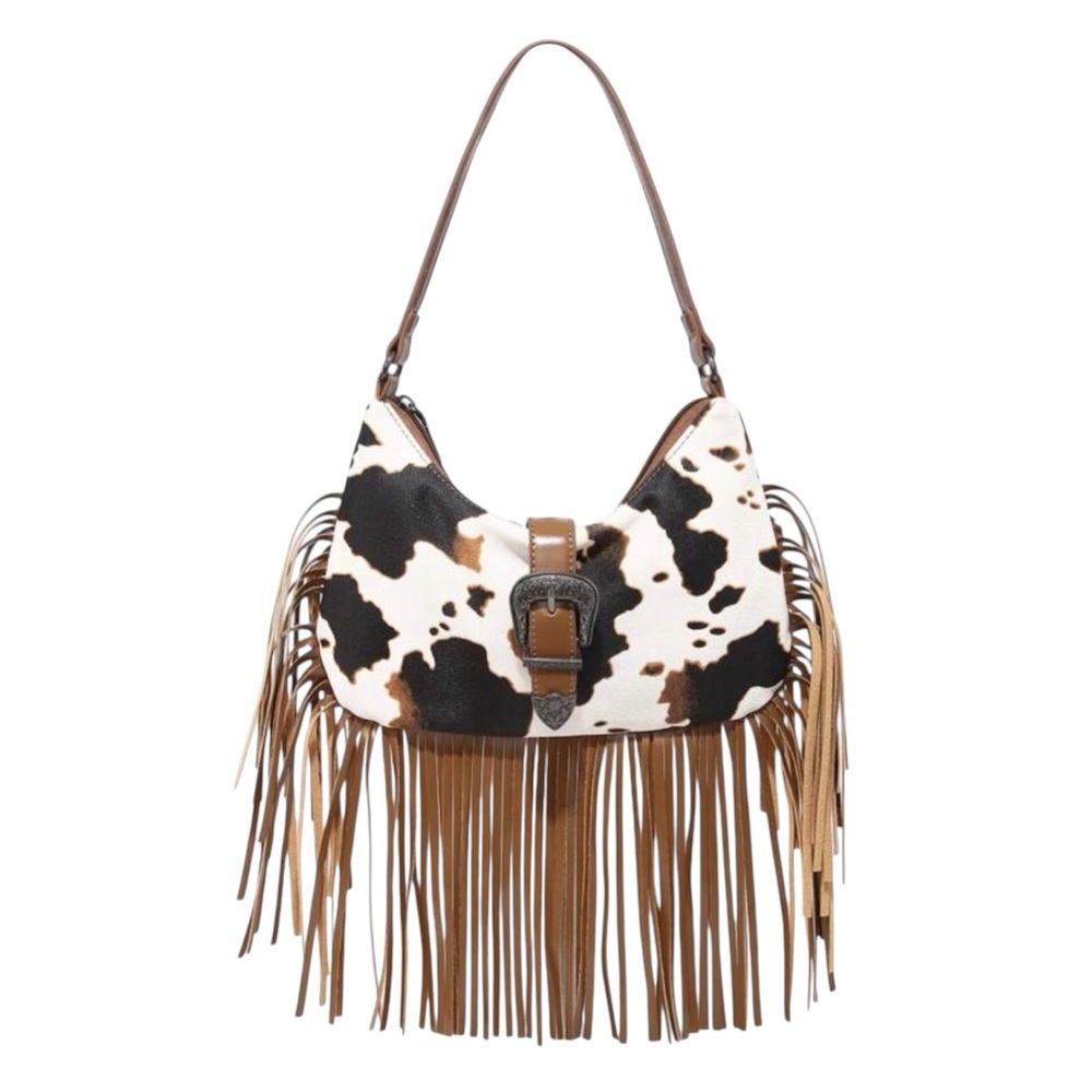 Western Cowhide Fringe Shoulder Bag